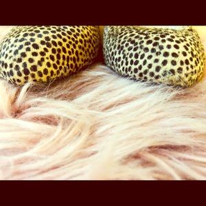 Calf hair leopard heels